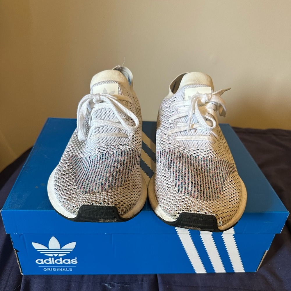 Adidas Mens Cream and Black Sneakers